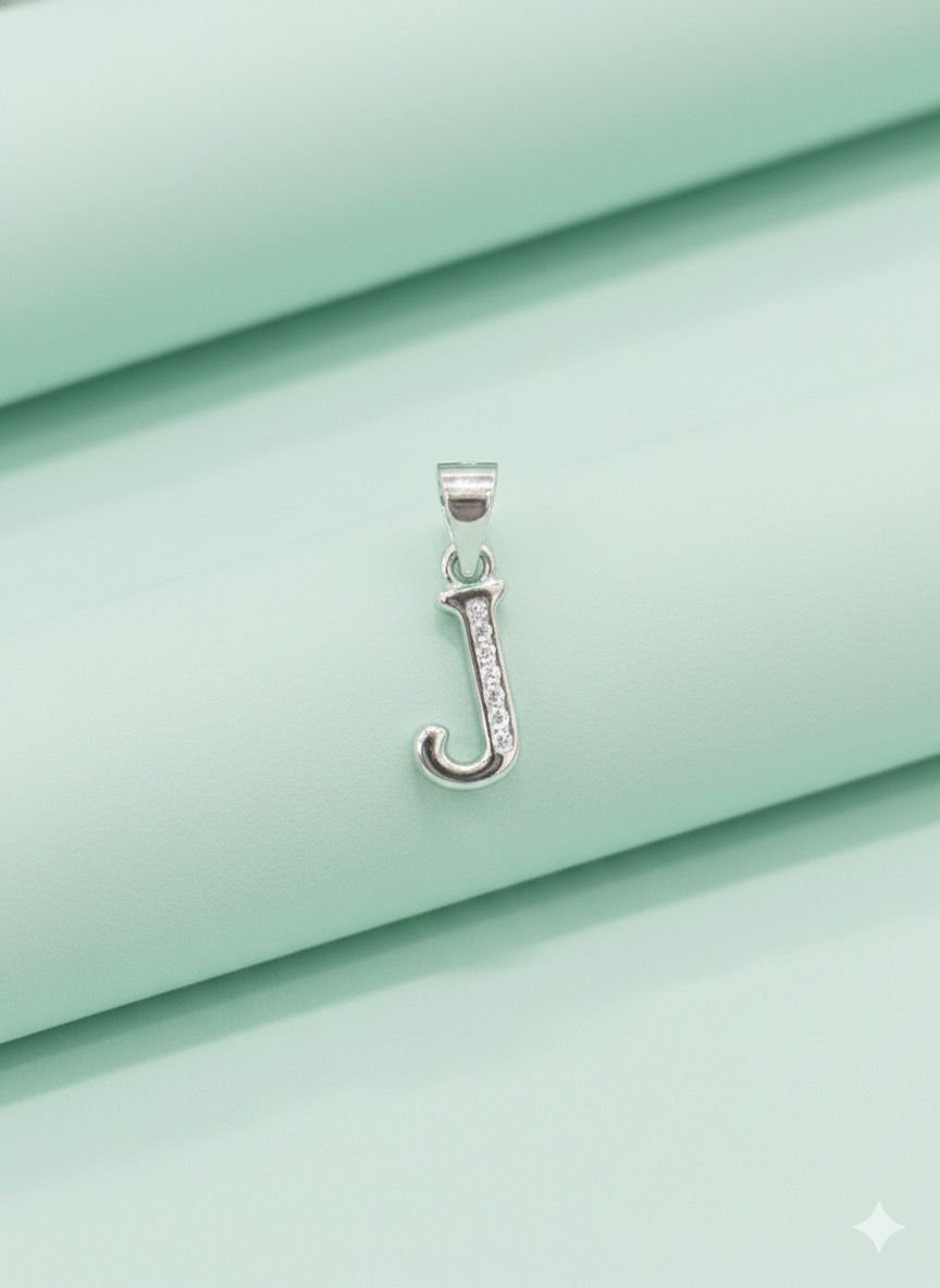 92.5 Elegant Silver Alphabet “J” Pendant